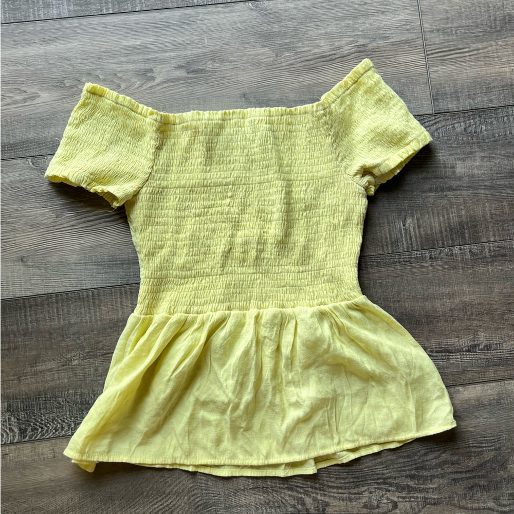 Yellow off shoulder top